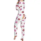 Женская пижама, пикантный комбинезон, комбинезон больших размеров, топы с V-образным вырезом, Ночная одежда, функциональная Пижама на пуговицах с откидным воротником и длинным рукавом