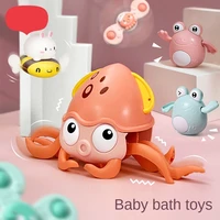 new lovely inertia crawling octopus child fun play in the water clockwork summer on the chain drawstring bath toys kids gifts