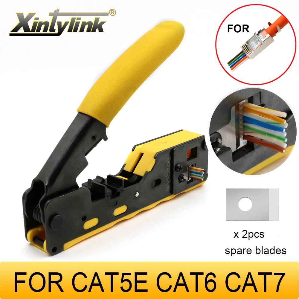 xintylink rj45 pliers crimper rg45 cat5 cat6 cat7 CAT8 network crimping tool ethernet cable Stripper networking clamp clip lan