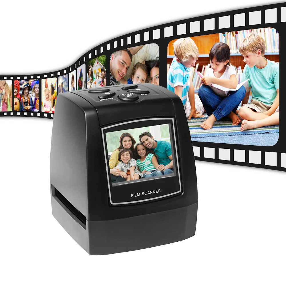 

Protable Negative Film Scanner 35/135mm Slide Film Converter Photo Digital Image Viewer with 2.4" LCD Build-in Editing Software