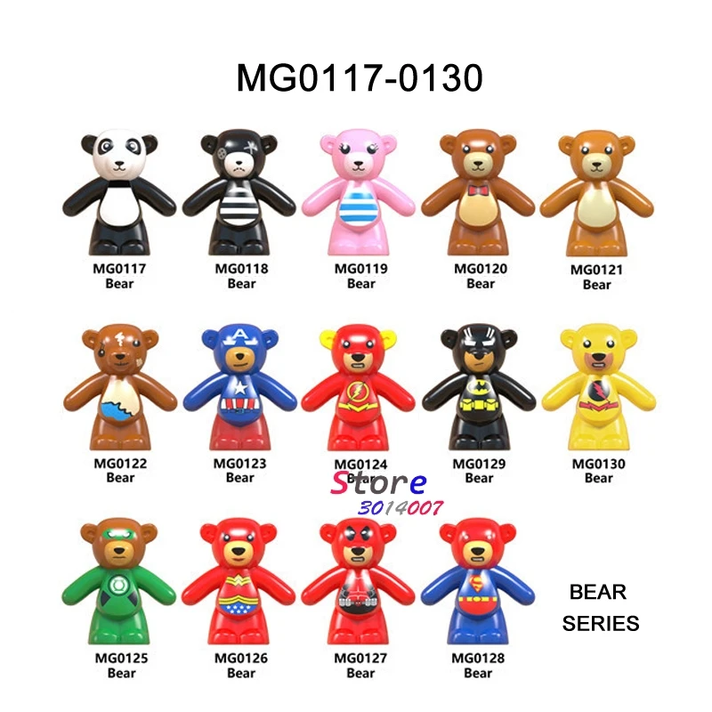 Одиночный конструктор Мультяшные супергерои костюм медведя чудесные женщины