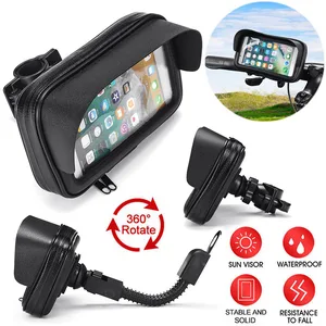 waterproof bicycle phone holder bag touch screen mtb bike motorcycle holder stand pouch case for 5 5 6 5 inch mobile phone shell free global shipping