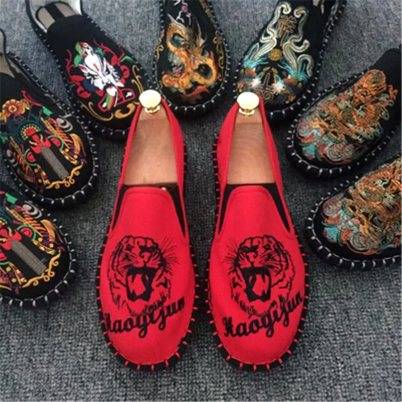 Кеды мужские и женские с вышивкой Вулканизированная подошва холщовые кроссовки