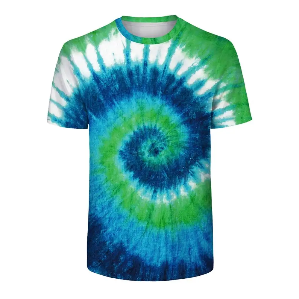 Новая летняя женская футболка с 3D принтом Tye Dye для фитнеса коротким рукавом