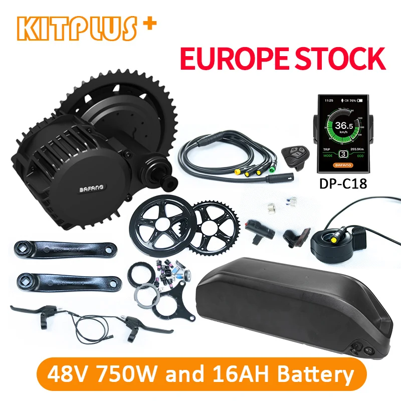 Комплект для электровелосипеда KITPLUS Bafang BBS02 750 Вт 48 В 8Fun комплект переоборудования