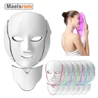 Аппарат для фотонной терапии и омоложения кожи лица, светодиодная косметическая маска для лица и шеи, 7 цветов