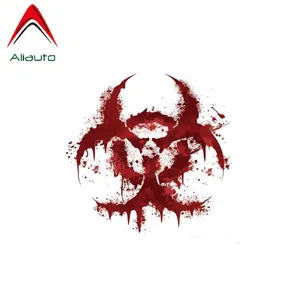 Наклейка Aliauto для Renault Peugeot 206, 307,11 см * 11 см, белая кровавая биоопасность V2, кровавая личность, автомобильная наклейка светоотражающая