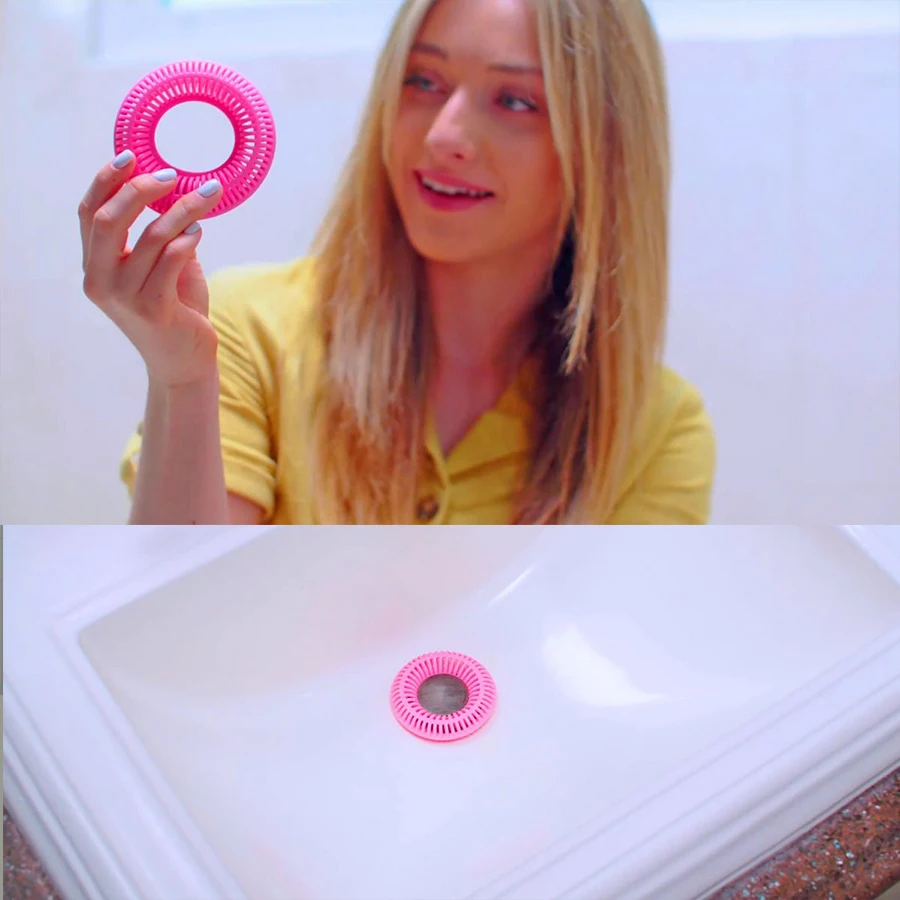 Кольцо для ванны обертывается вокруг слива чтобы мгновенно ловить каждый волос| |