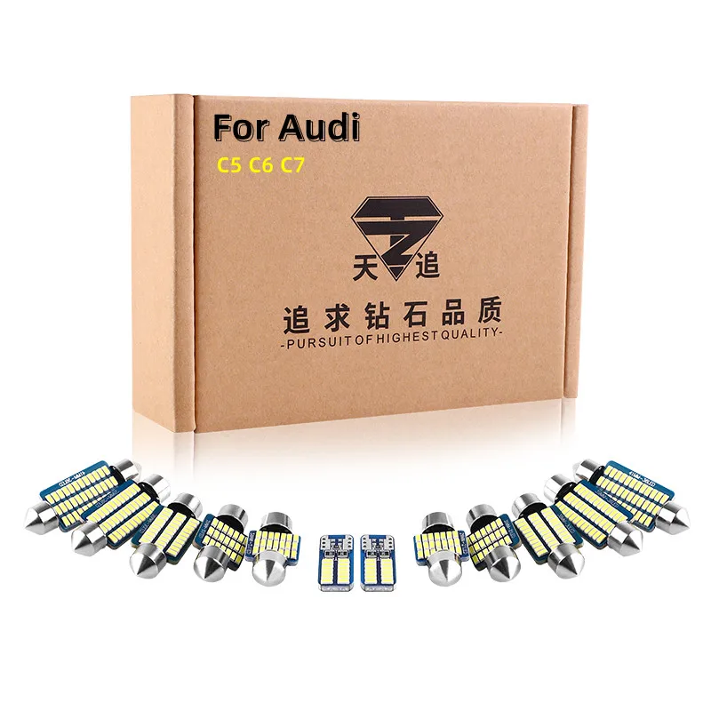 

Canbus For Audi A6 S6 RS6 C5 C6 C7 1998-2016 Vehicle LED Interior Map Dome Trunk Light Kit Car Accessories