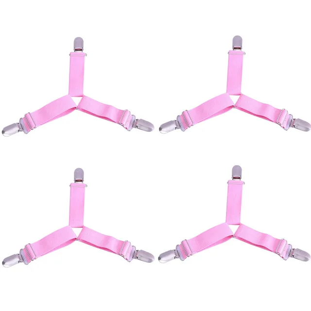 pink Anpro 4 шт./упак. Кровать Зажим для листов кровать Регулируемый эластичный захват держатель крепежные ремни Клип для простыней на кровать диван-подушка - Цвет: pink