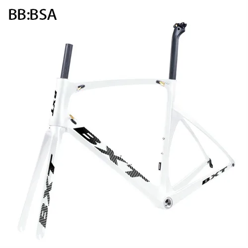 BXT full white Китайский дешевый гоночный дорожный каркас BXT карбоновый дорожный велосипедный держатель для телефона 700c велосипед карбоновая велосипедная Рама V-Brake - Цвет: BXT full white