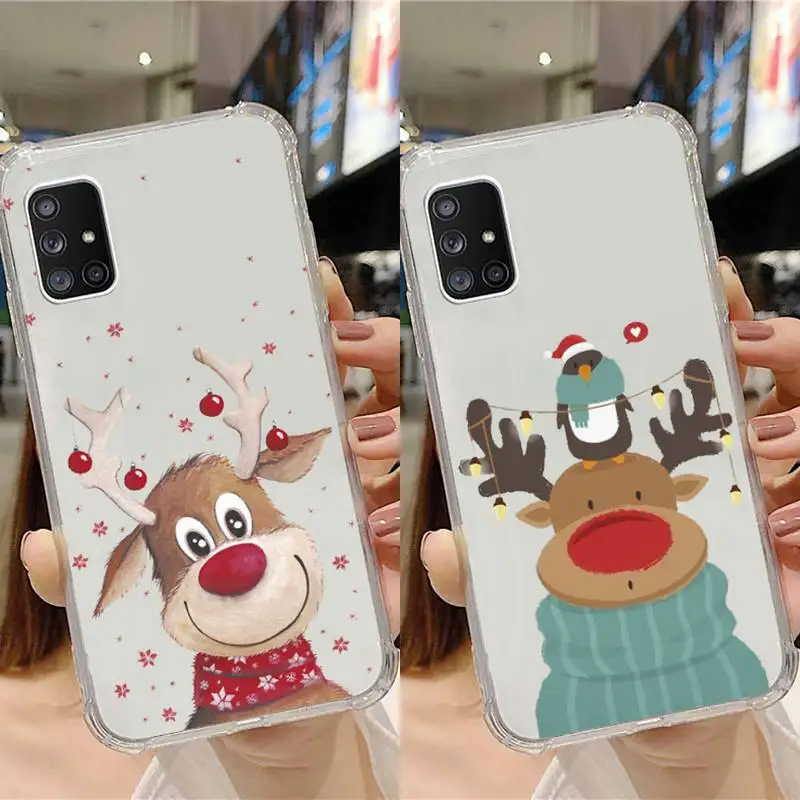 

Merry Christmas new year Phone Case Transparent For Samsung Note A 7 8 9 10 20 50 51 71 90 20 11 81 e LITE Ultra PRO