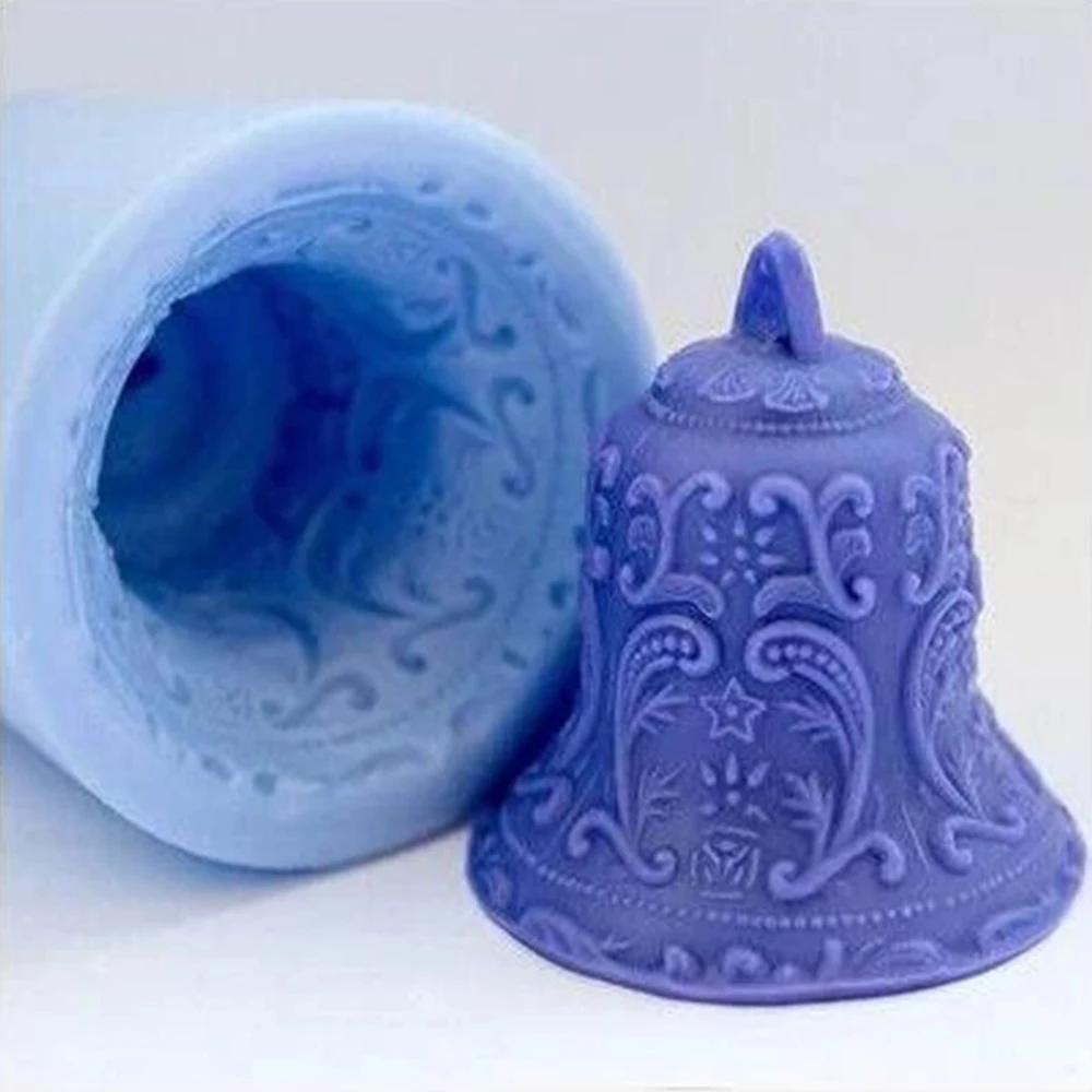 

Silicone Mold 3D Christmas Jingle Bell Handmade Soap Mould Christmas Decoration Gift Candle Mold Aroma Stone Moulds
