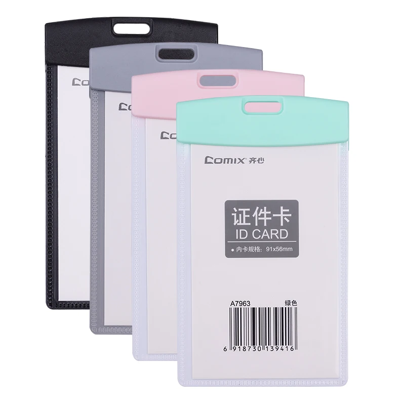 Comix Office School ID Business Case Card Holder Employee Name Cover Work Certificate Identity Badge Tag （A7963） | Канцтовары для