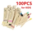 100 шт. Детская бамбуковая зубная щетка с мягкой щетиной Эко-Зубные щетки без пластика Уход за полостью рта Деревянная зубная щетка Эко-бамбуковая ручка