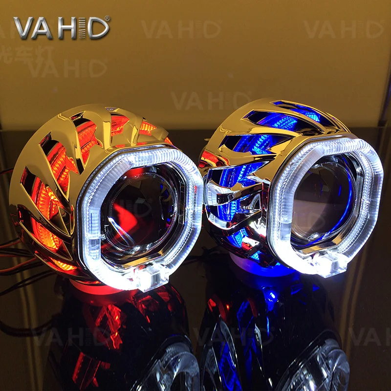 

CH13S автомобиля 2,5 с украшением в виде кристаллов Двойной Ангел глаз hid ксеноновый проектор комплект, H4 h7 9005 9006 дооснащения фар регулярном исп...