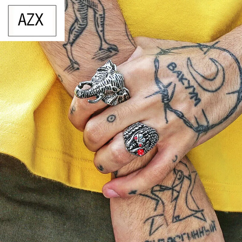 Новое кольцо с драконом в стиле ретро для мужчин Уличная Индивидуальность Мода