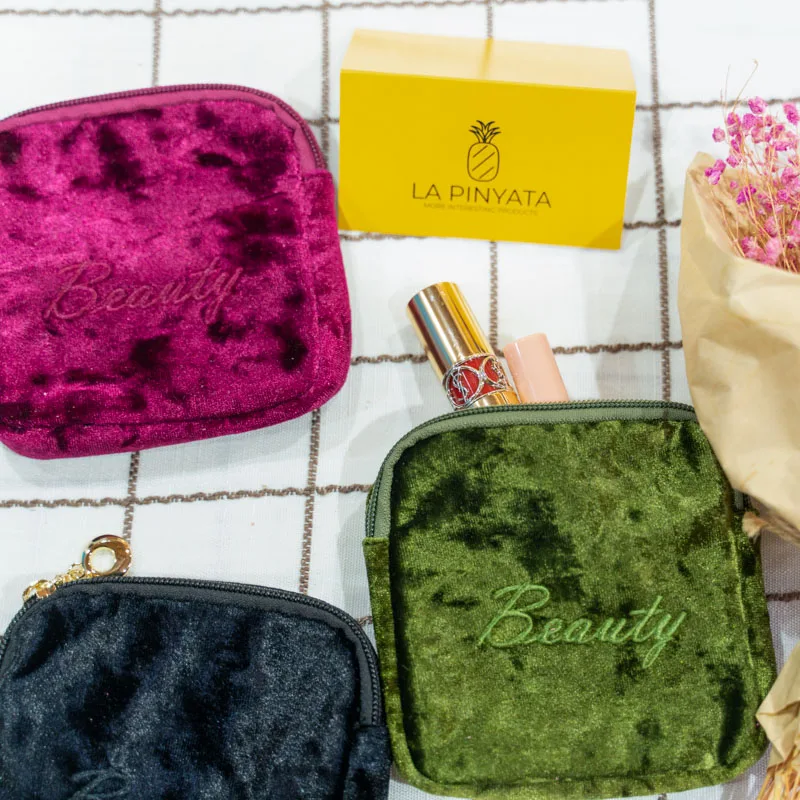 Мини бархатная сумка для хранения гигиенических салфеток монета портативная