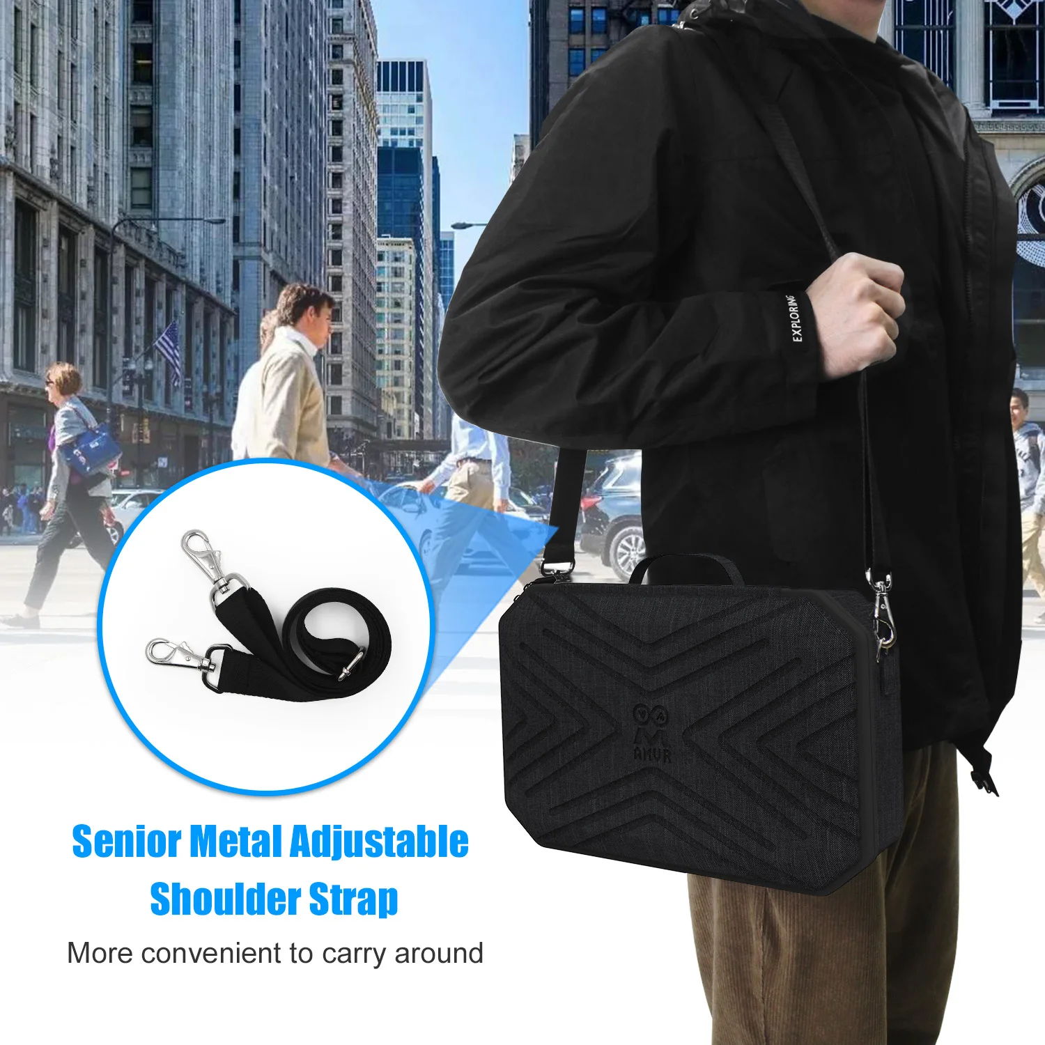 

Carrying bag for Oculus Quest 2 VR gaming headset and controller accessories, stylish travel bag with shoulder strap