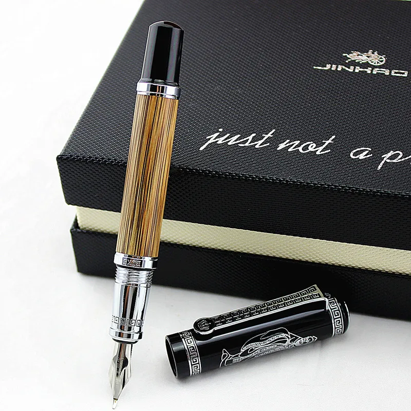 Duke Classic Confucius Натуральный Бамбуковый металлический рельефный узор авторучка иридиевая средняя NIB 0,7 мм/1,2 мм чернильная ручка для офиса подарок
