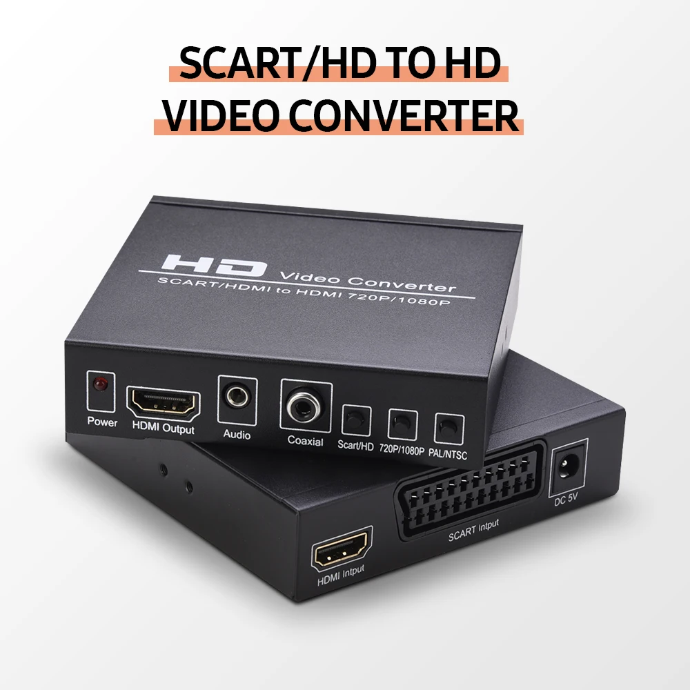 Преобразователь SCART/HD в HD поддержка 720P/1080P переключатель PAL/NTSC SCART вход 3 5 мм аудио