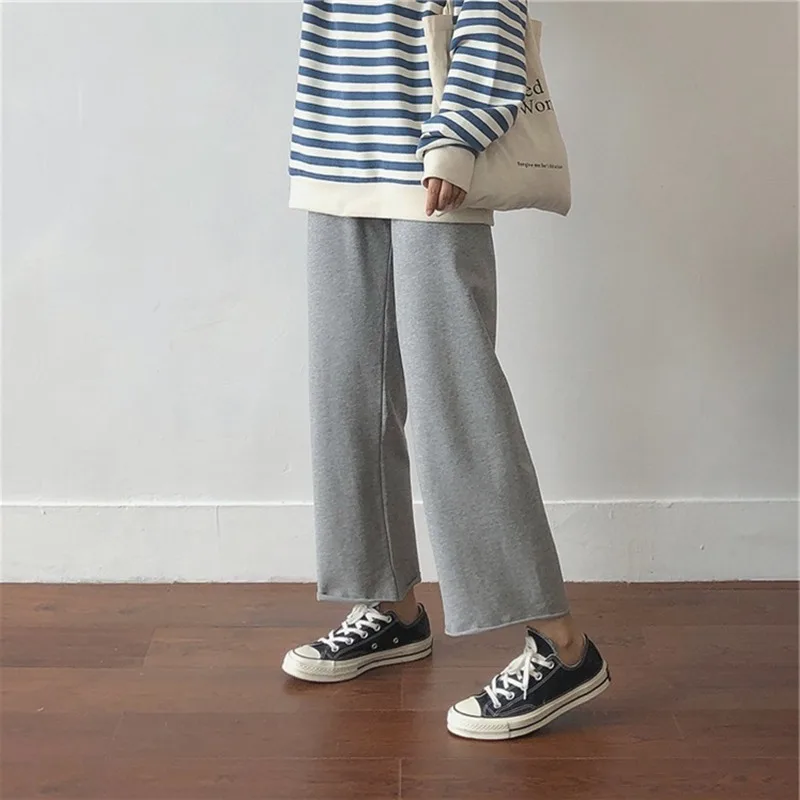 

GOOHOJIO 2020 Новые однотонные Цвет классические длинные брюки для девочек в винтажном стиле, брюки универсальные для женщин с завышенной талией,...