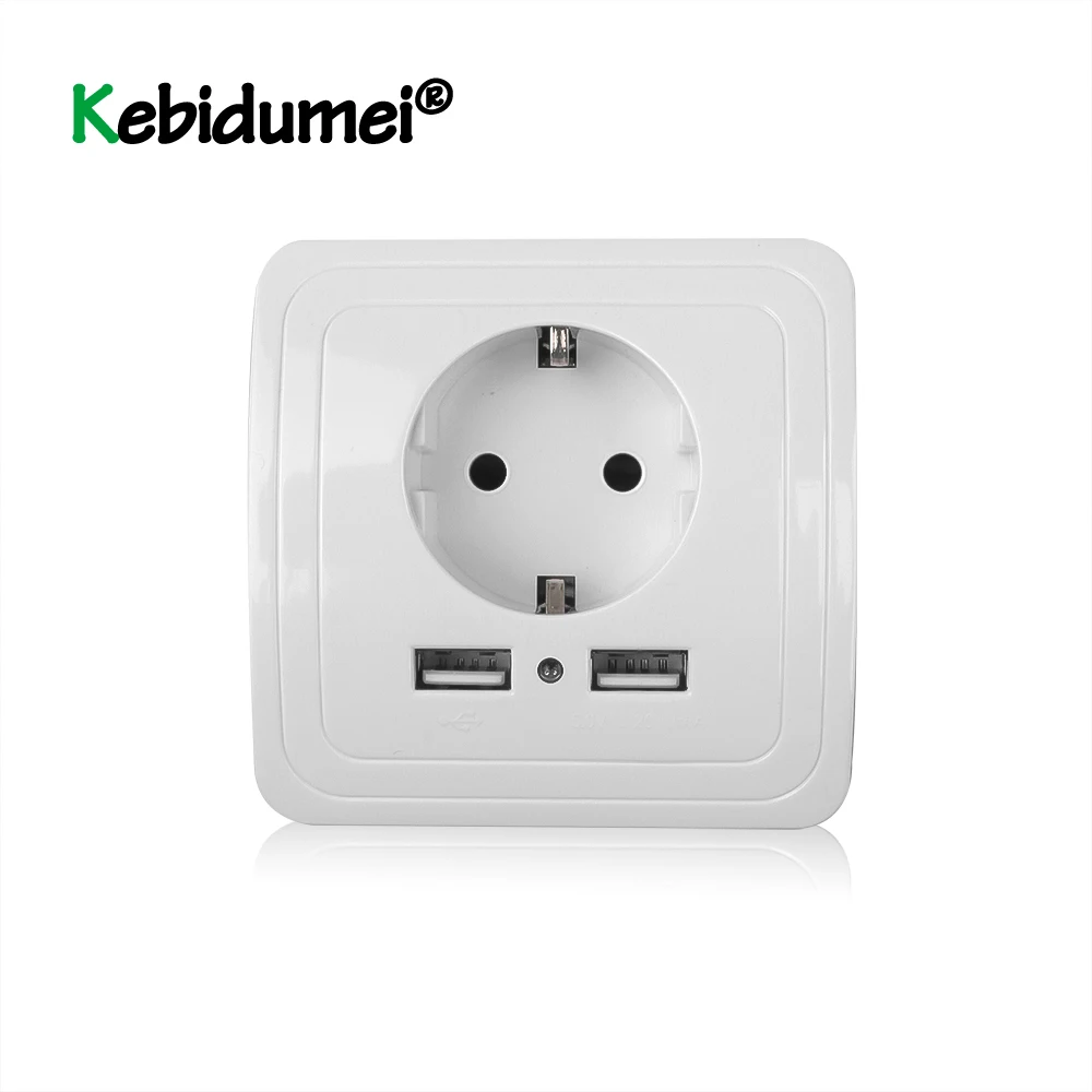 Розетка стандарта ЕС розетка питания с двумя USB портами домашнее настенное