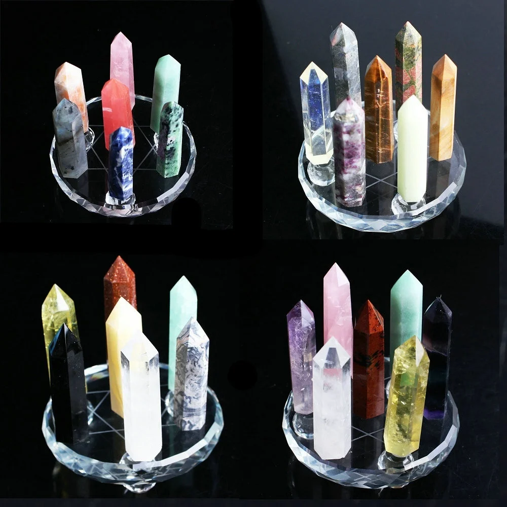 Натуральный кристалл 7 чакр рейки Луки кристальная палочка видов кварца с