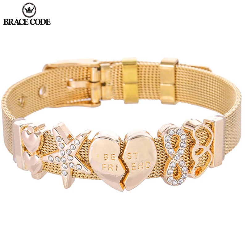 Высокое качество нержавеющей стали Цвет из розового золота браслет Блокировка