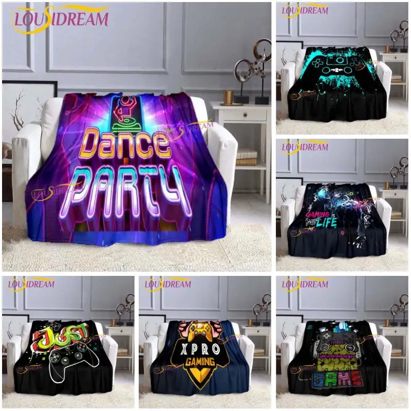 Video games throw blankets, gamepad beds, flannel blankets, unique gifts for kids, teens, boys and young people