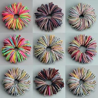 100pcs new fashion girls candy colors nylon elastic hair bands children rubber band headband scrunchie ponytail rubber band hair