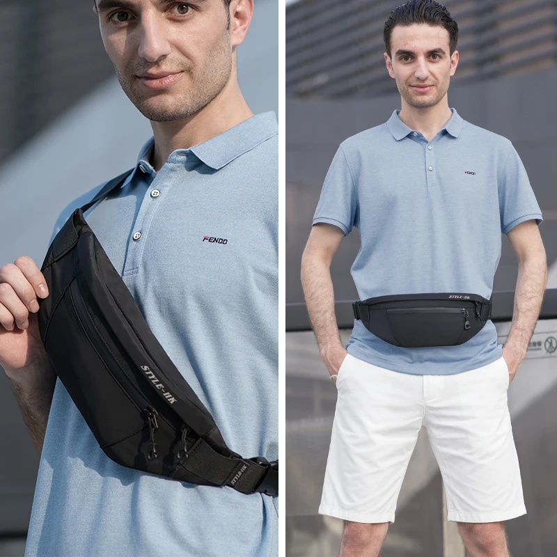 Hk Man Waist Bag New Fashion Fanny Pack Chest Pack Travel Outdoor Sports Crossbody Bag Casual Male Waterproof  Bum Belt Bag