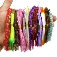 10 bundles 13cm barred color silicone skirts legs pearl flake diy spinner bait squid rubber thread fly tying materials