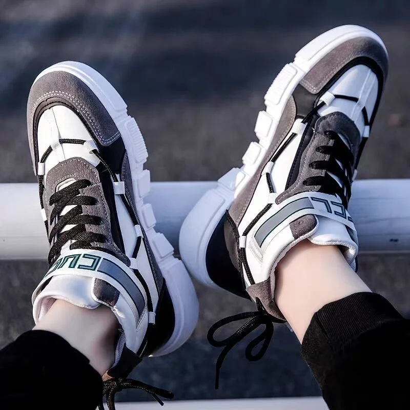 Кроссовки мужские высокие спортивная обувь кеды черные 44 цвета на весну - купить