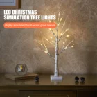 Лампа в виде березы, светодиодная настольная лампа с теплым белым светом, сказочные искусственные ветки, украшение для детской елки, праздничные подарки