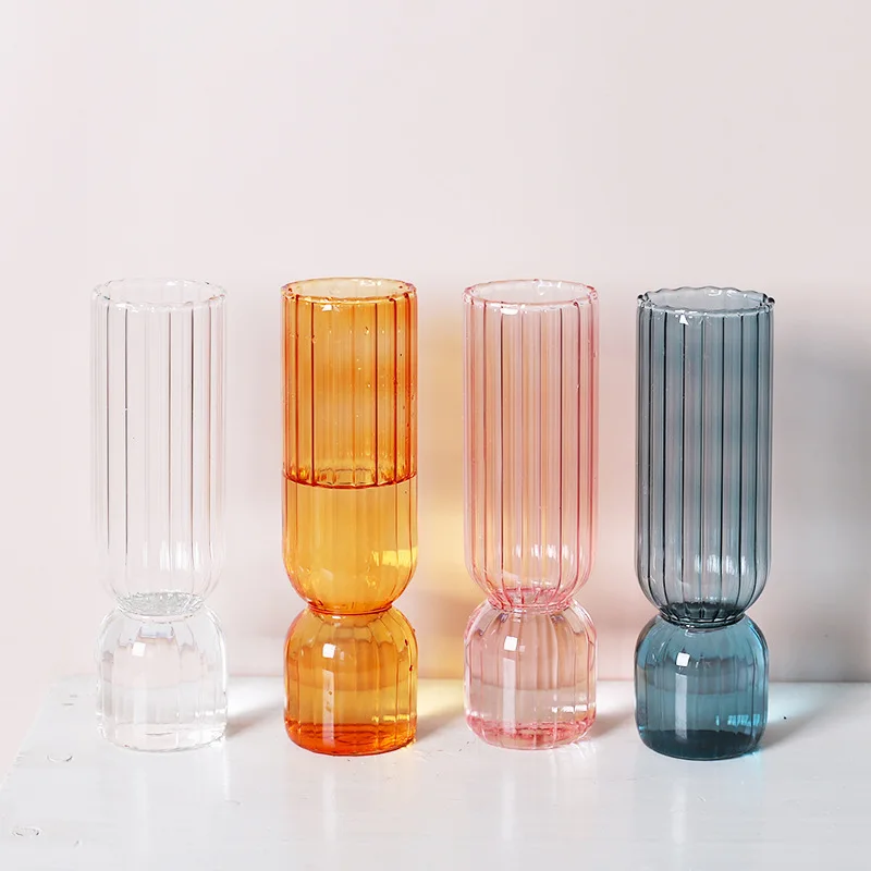 

Cutelife Nordic Transparent Small Glass Vase Design Terrarium Hydroponic Flower Vases Plant Wazony Vase Wedding Decoration Home