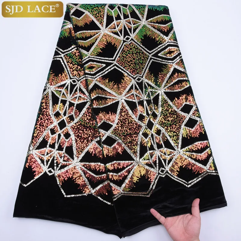 Нигерийская бархатная кружевная ткань высококачественные блестки африканская