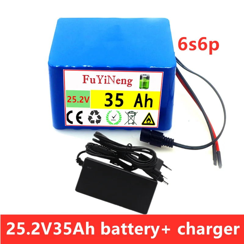 

6S6P 24V 30Ah 25.2V lithium battery pack batteries for electric motor bicycle ebike scooter wheelchair cropper with BMS+ charger