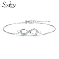 sodrov silver bracelet jewelry 925 silver sterling for women chain link fine geometric lucky unlimited chian silver bracelet