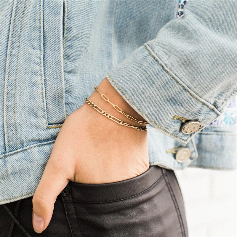 

14K Gold Filled Chain Bracelet Handmade Jewelry Boho Charms Bracelets Vintage Anklets for Women Bridesmaid Gift