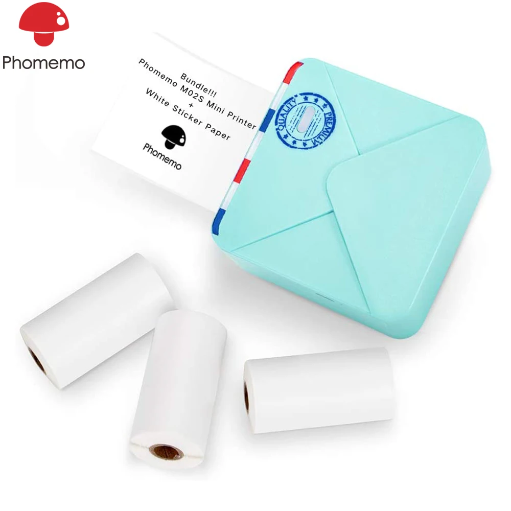 Портативный карманный термопринтер Phomemo M02S дешевый миниатюрный Bluetooth без чернил