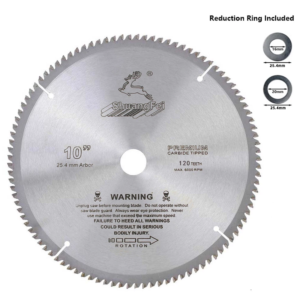 

10" 250mm Circular Saw Blade Carbide Metal Wood Cutting Disc Woodworking Tool 40T/60T/80T/100T/120T
