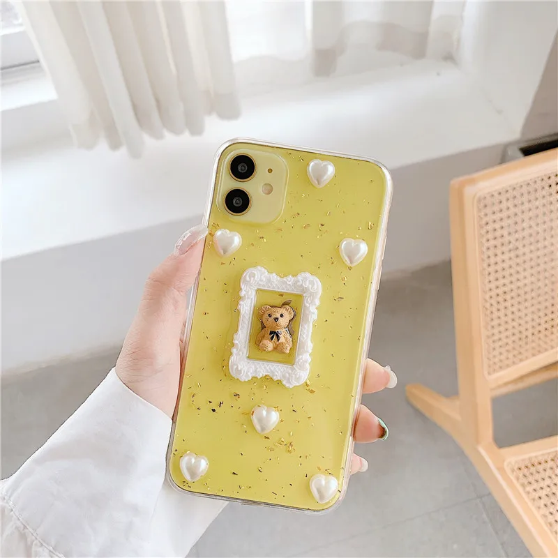 

Cute 3D Stereo Glitter Phone Case For HUAWEI P30PRO P40 NOVA 5 6 7 SE Gummy Bear Candy Color Case For huawei mate 30 pro Cover