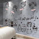 SHIJUEHEZI Мультяшные кошки, животные, наклейки на стену, DIY девушка, танцор, роспись, наклейки для дома, детской, спальни
