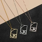 Cxwind модное ожерелье Fibonacci для женщин, чокер с двухцветной отделкой, простое соотношение к Священной геометрии, математические полые квадратные ювелирные изделия, подарок