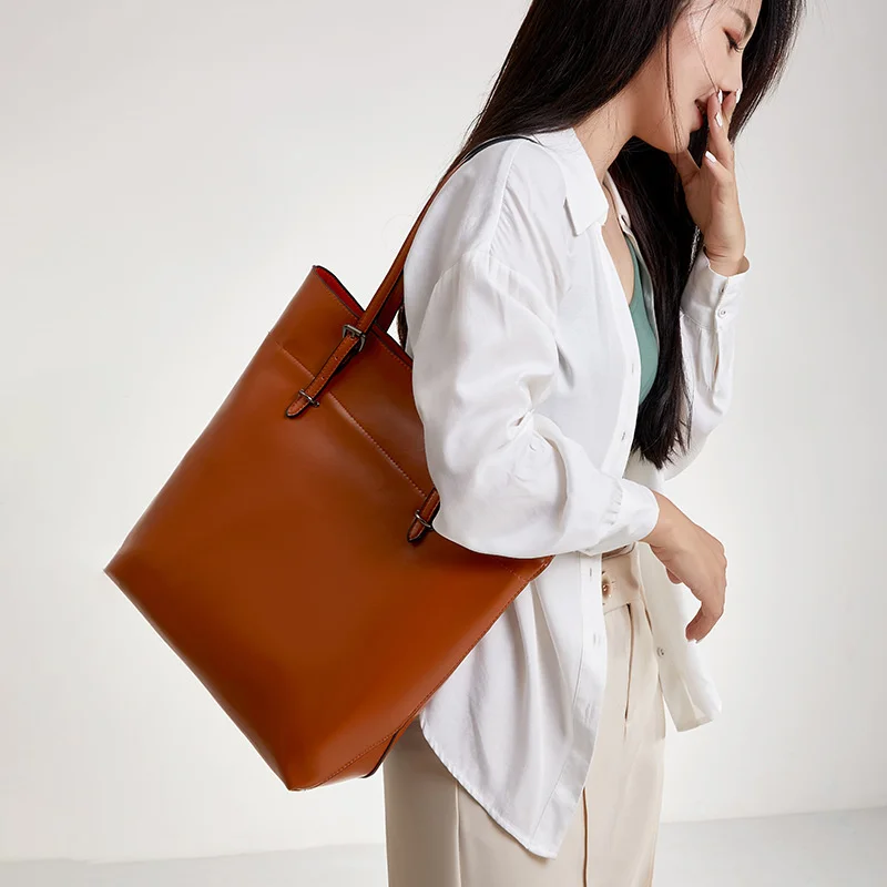 

Однотонная Сумка-тоут, женская сумка, простая сумка, портативная большая сумка, сумка на одно плечо, вместительная кожаная сумка для отдыха