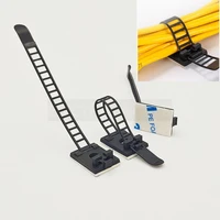 sticky adjustable wire ties cable clips clamp plastic self adhesive cable organizer fix holder cord management