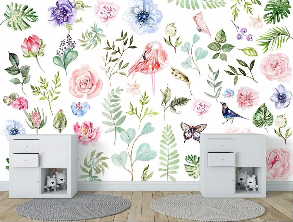 CJSIR пользовательские обои американские пасторальные растения цветы 3d гостиная