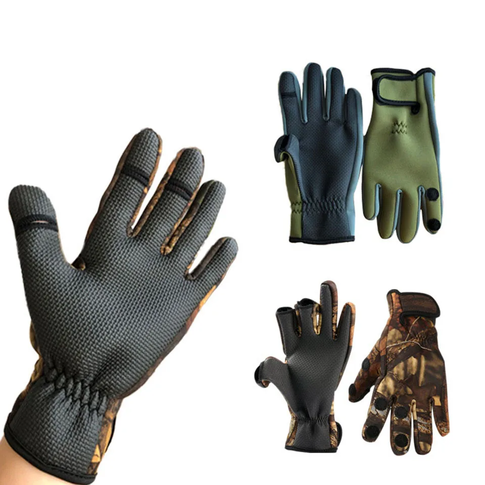 

Водонепроницаемые Нескользящие Утепленные перчатки с тремя или двумя пальцами для скалолазания, Походов, Кемпинга и верховой езды, уличные...