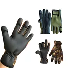 Водонепроницаемые Нескользящие Утепленные перчатки с тремя или двумя пальцами для скалолазания, Походов, Кемпинга и верховой езды, уличные зимние рыболовные перчатки